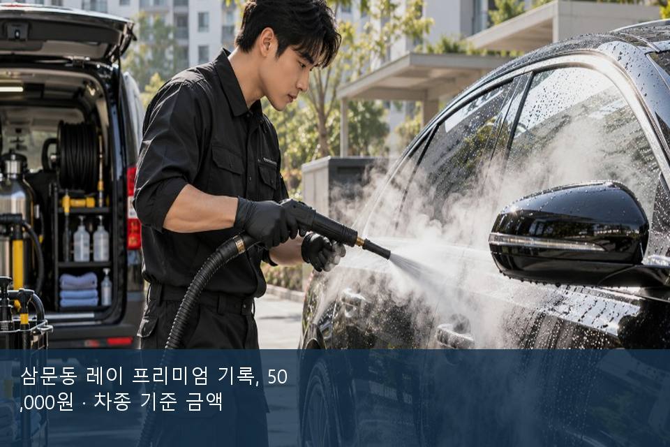 삼문동 레이 프리미엄 기록, 50,000원 · 차종 기준 금액